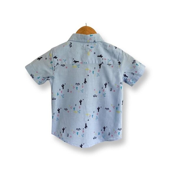 Wonder Nation Boy's Button Down Short Sleeve Shirt. Size XS (4-5). Fun Design - Picture 2 of 6